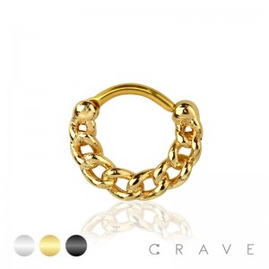 CHAIN LINKS DESIGN SEPTUM HINGED CLICKER